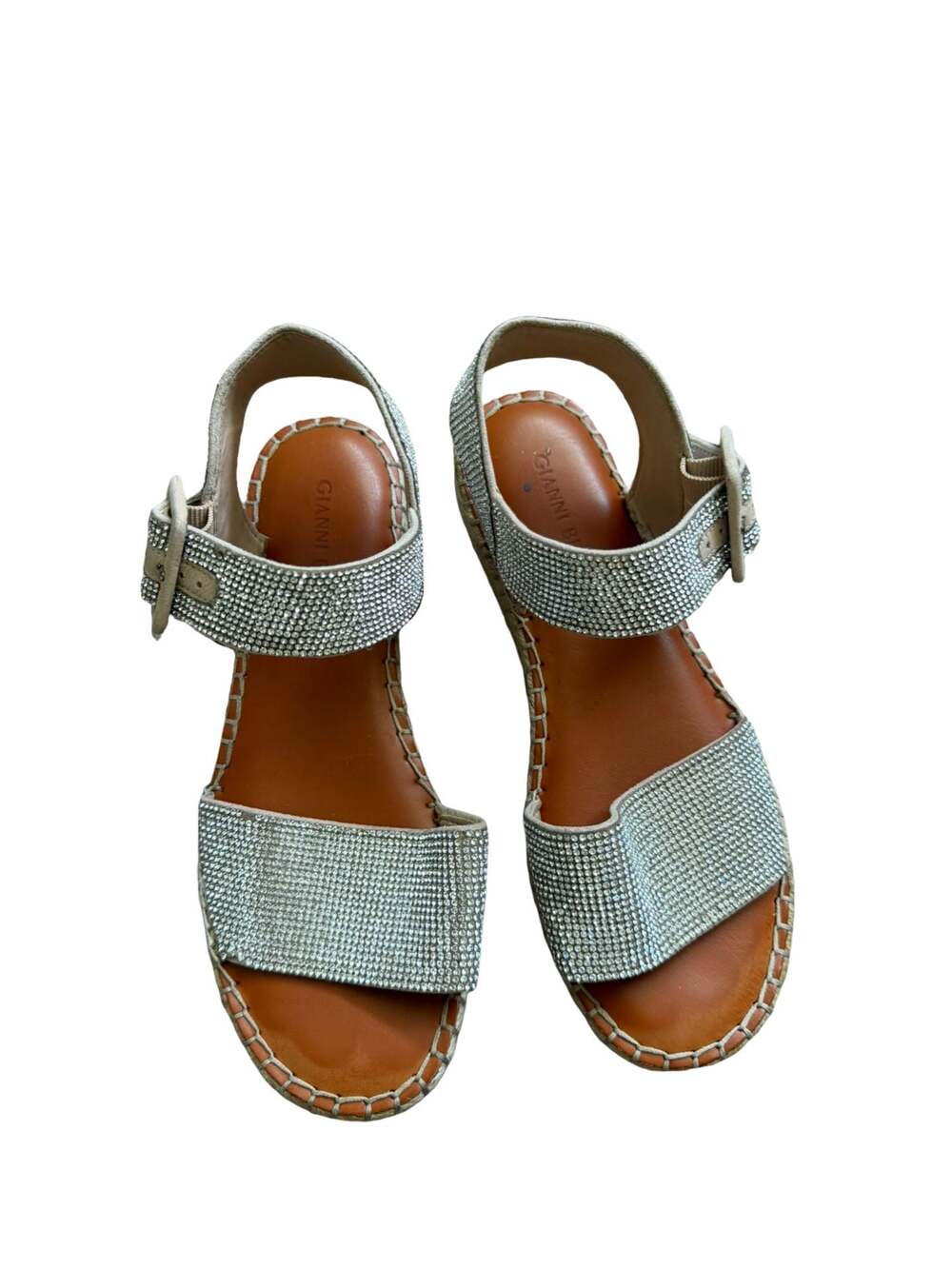 Gianni Bini Rhinestone Embellished Espadrille Platform Sandals